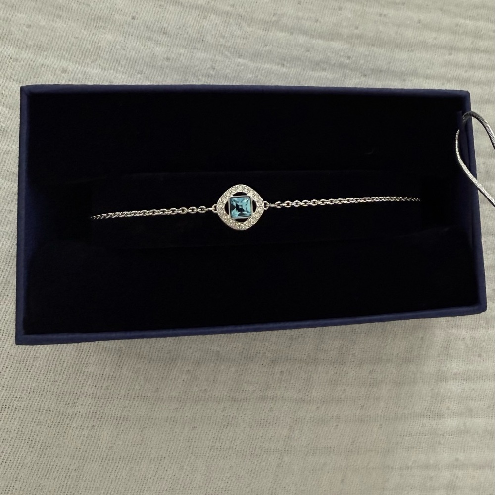 Swarovski Silver Bracelet with Aquamarine Gem
